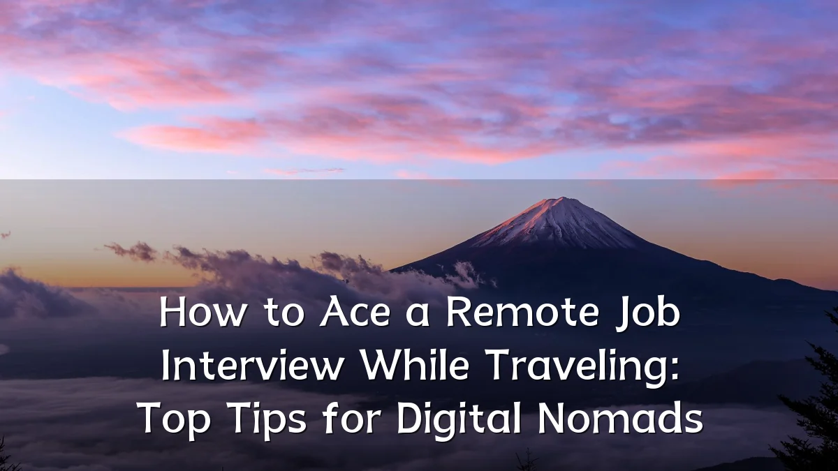 How to Ace a Remote Job Interview While Traveling: Top Tips for Digital Nomads