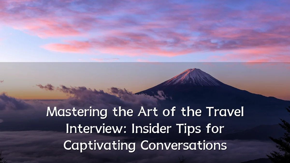 Mastering the Art of the Travel Interview: Insider Tips for Captivating Conversations